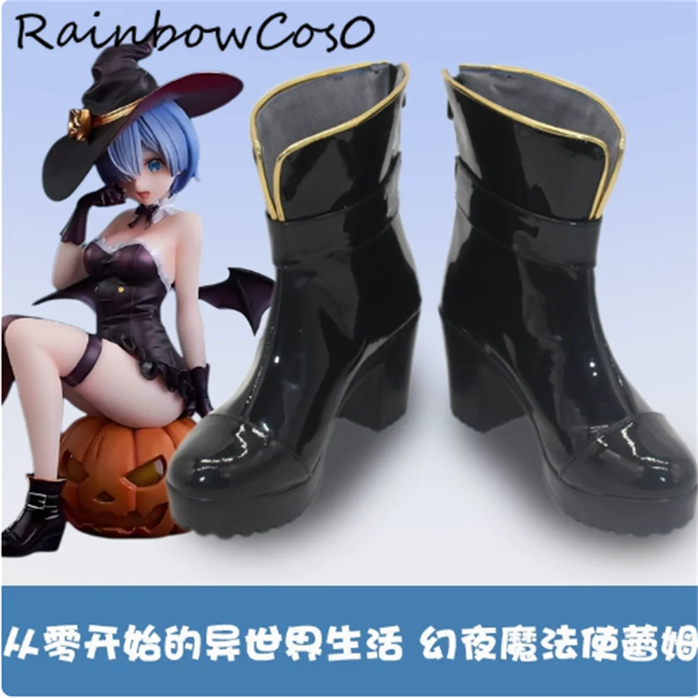 

Rem Re:ZERO Starting Life in Another World Cosplay Shoes Boots Game Anime Party Halloween RainbowCos0 W4937