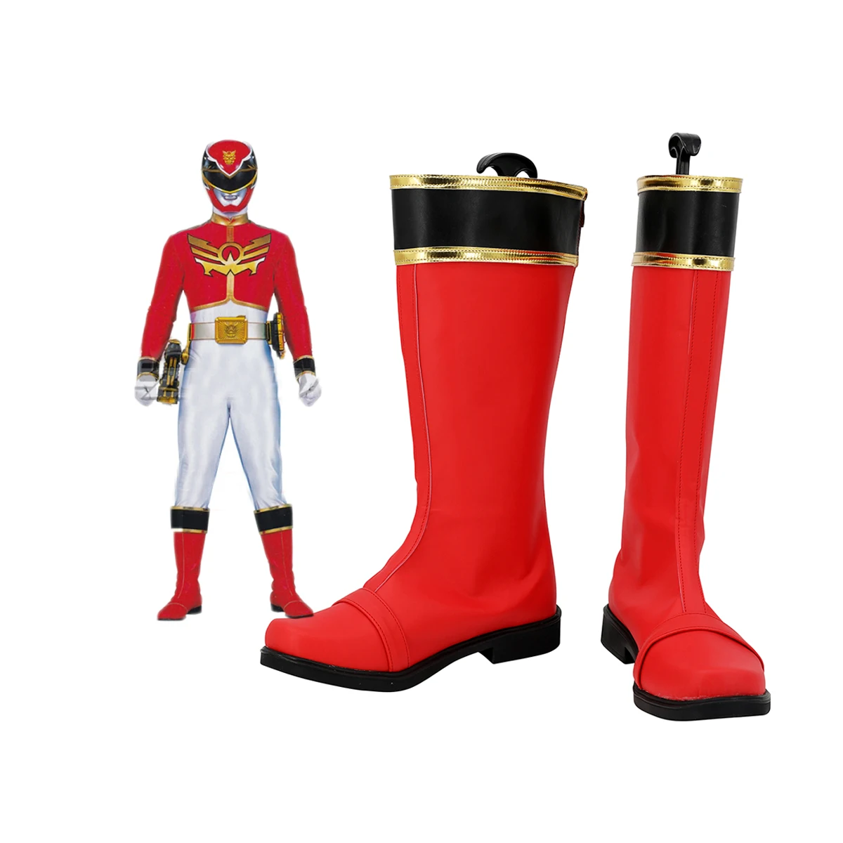 

Tensou Sentai Goseiger Alata Сапоги для косплея Красные туфли на заказ Любой размер