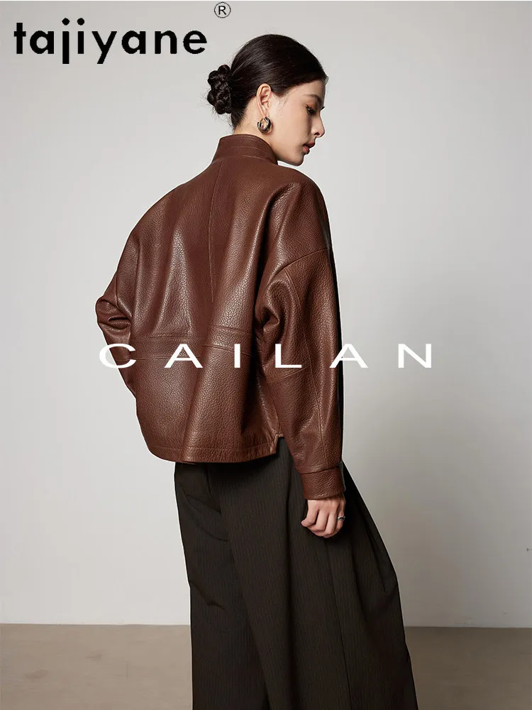 TAJIYANE 100% Sheepskin Leather Jacket Woman Lychee Patterned Genuine Leather Jackets Short Casual Coat 2026 Spring Clothes 가죽자켓