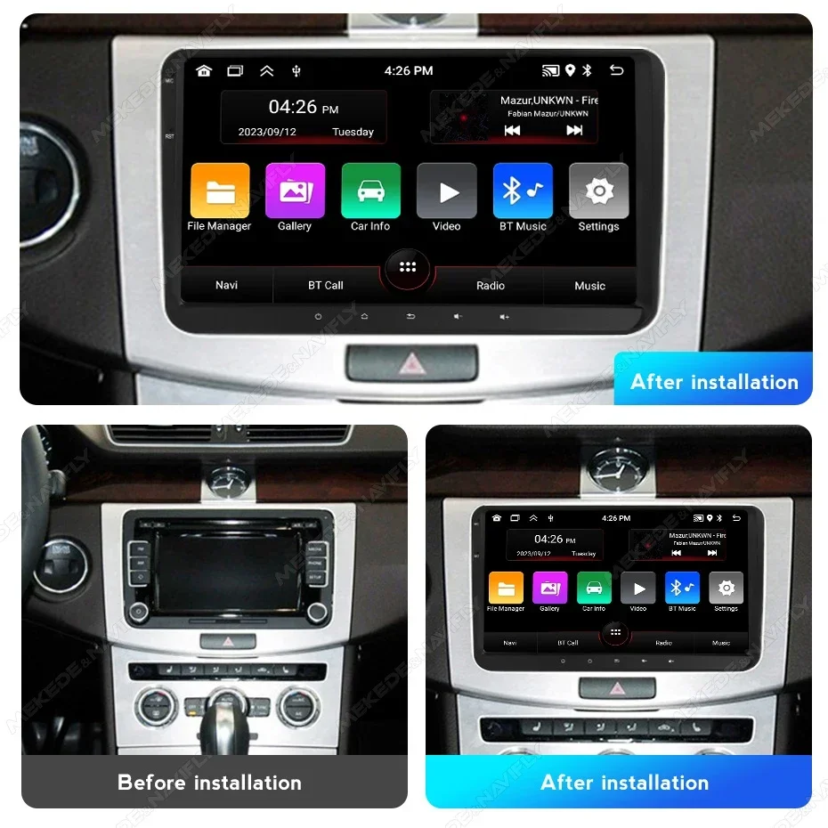9 Inch Android15 Car Radio for VW Volkswagen Skoda Octavia Golf 5 6 Touran Passat B6 Polo Jetta 2Din GPS Multimedia Video Player