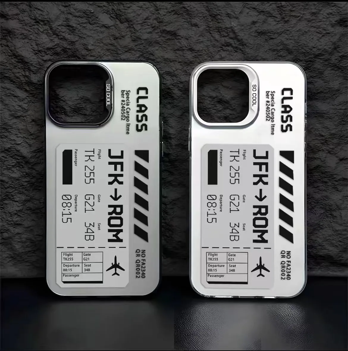 INS Design JFK ROM الصعود تمرير تذكرة جراب هاتف آيفون 16 11 XS X XR 13 12 14 15 برو ماكس 7 8 Plus SE غطاء