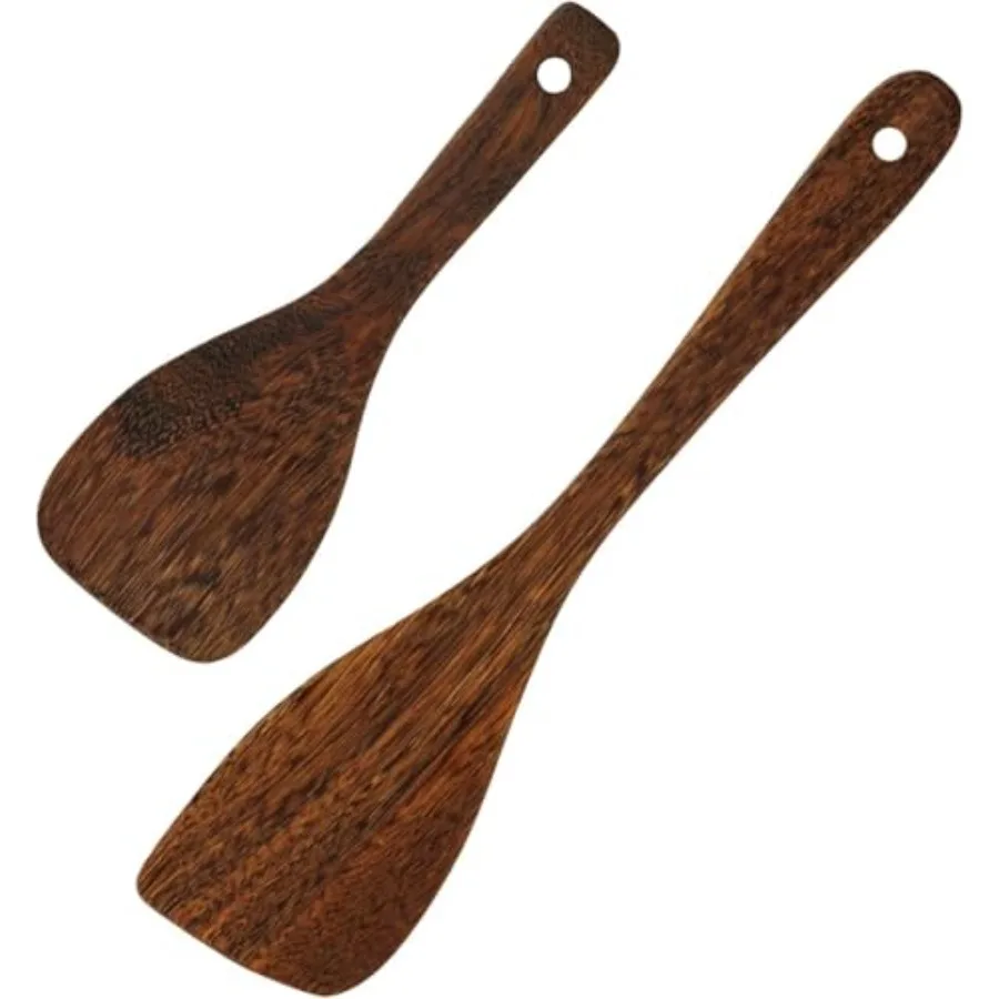 

2PCs Wooden Spatula For Cng tural Wenge Spatula For Non-stick Frying Pan Wooden Spoons for Cng Utensils Set Wood Kitchen Utensi