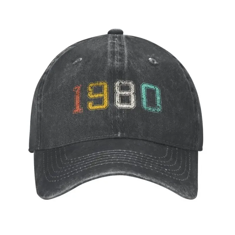 Custom Classic Unisex Cotton Born In 1980 Birthday Gifts Baseball Cap Adult Adjustable Dad Hat Men Women Outdoor