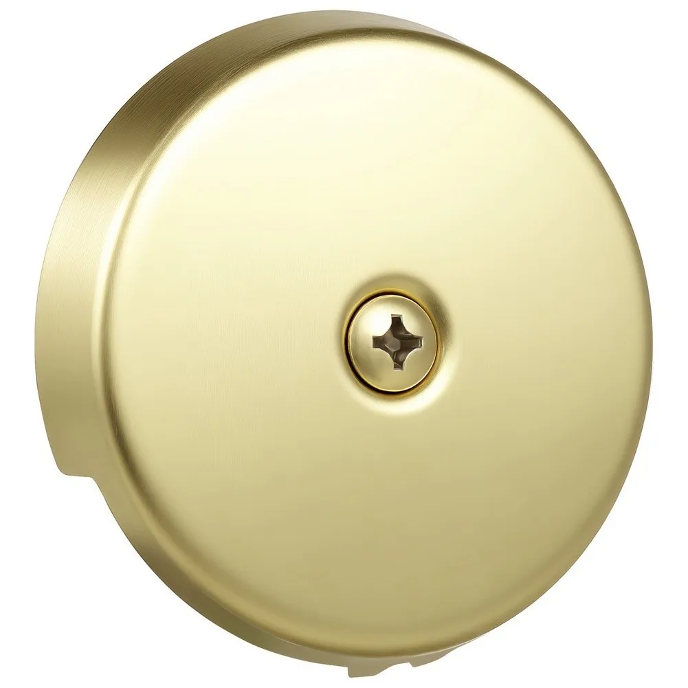 Gold Overflow Faceplate Assembly Kit for Standard Bathtub Drain Systems Including Faceplate H Plate and Secure Mounting Screw