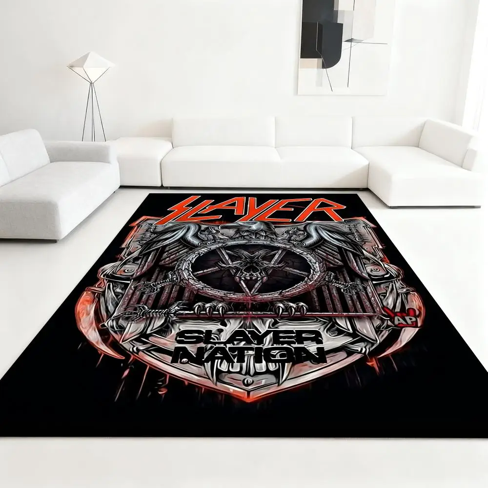 

S-Slayers cool Rock Band Floor Mat Soft Thickened Absorbent Non-Slip Bedroom Living Room Door Mat Home Decor Flannel Rugs