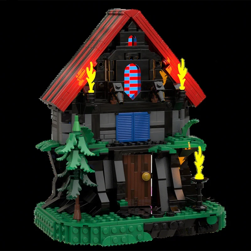 

887 шт. MOC Magic Workshop v2 модульная башня волшебника DIY образовательные строительные блоки набор для детей подарок на день рождения