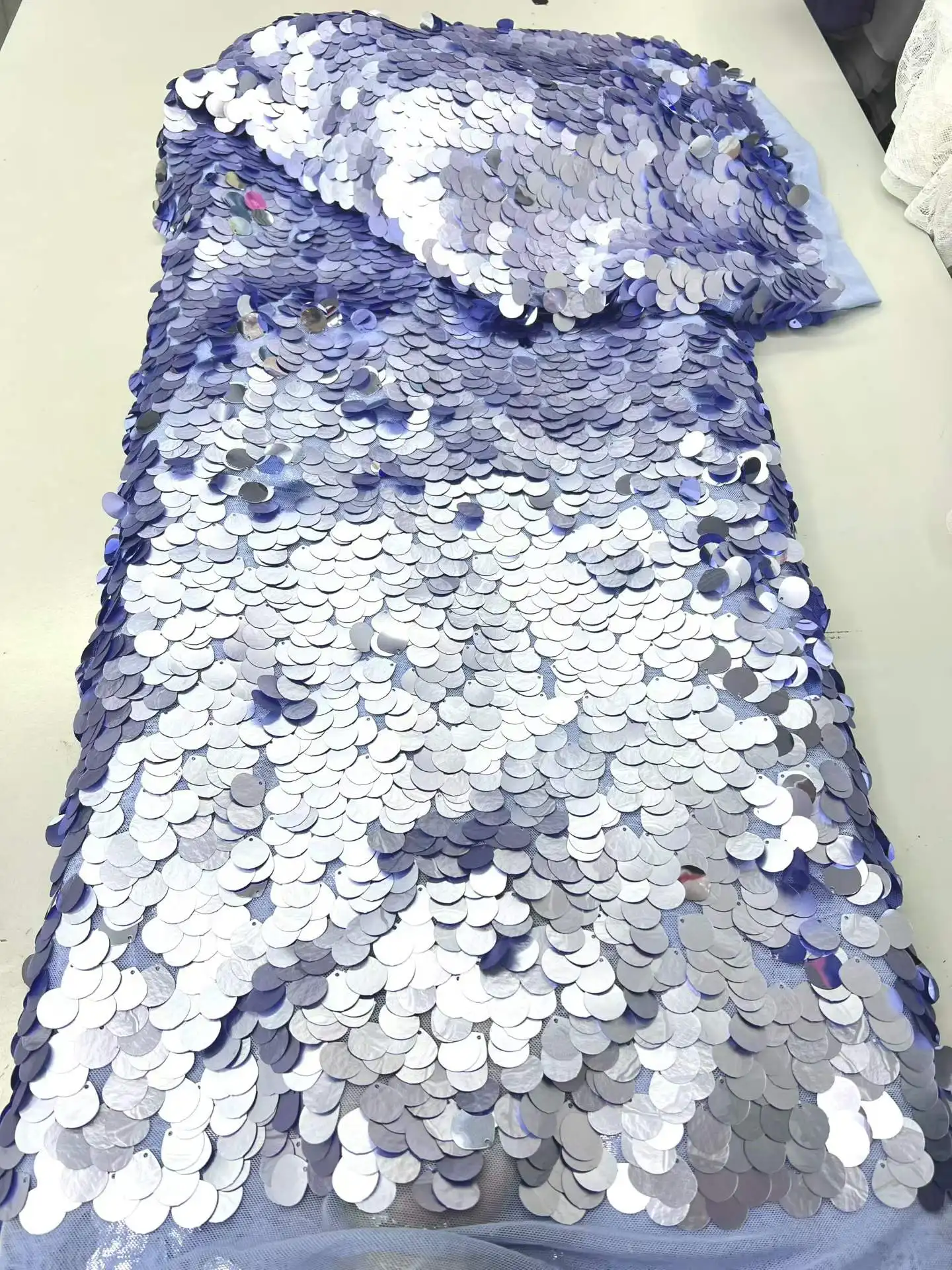 

Latest French Mesh Bridal Lace Fabric Sequins African Sequins Lace 2026 Hot Sale Nigerian Fabirc For Women Wedding Dress Sewing