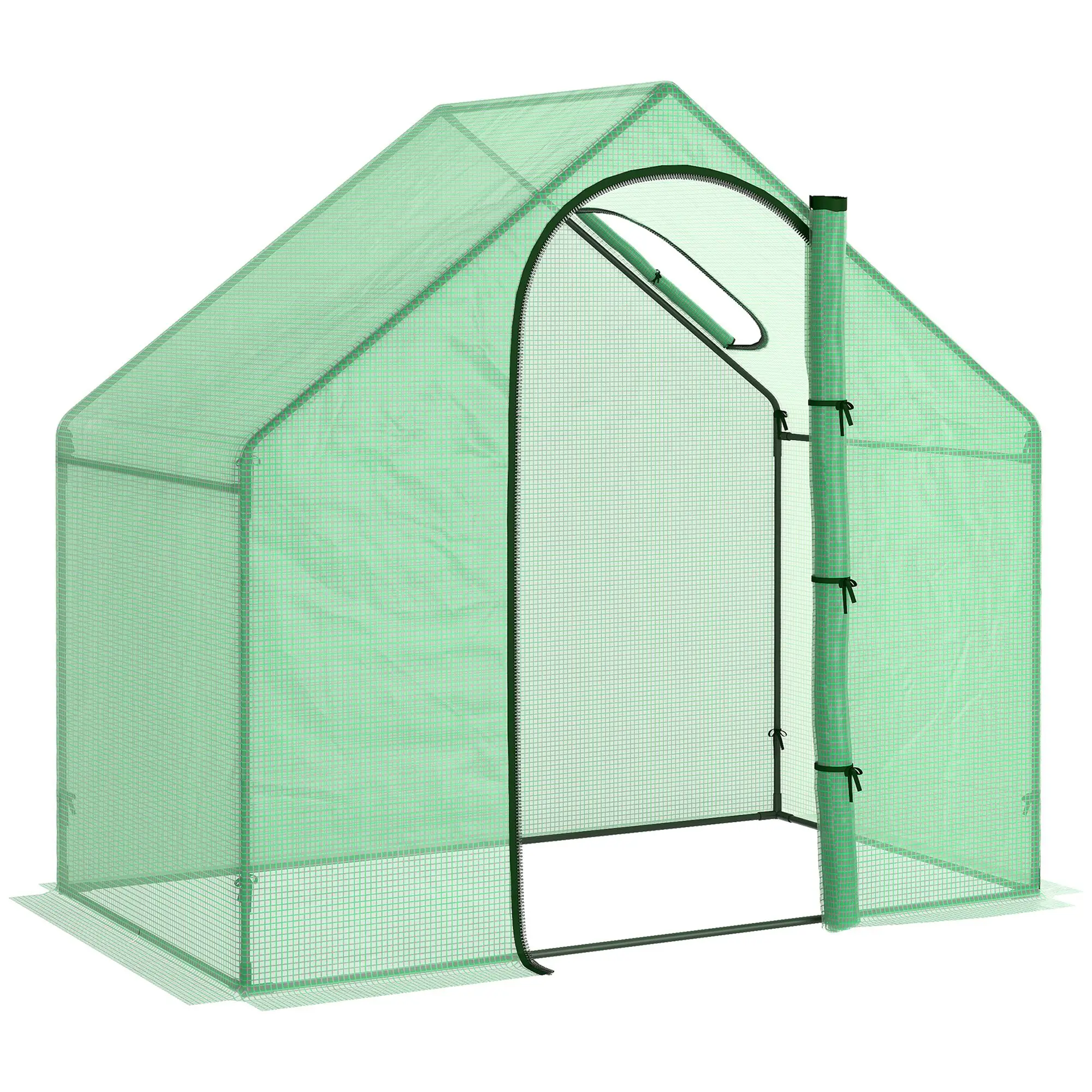 Outsunny Invernadero Pequeño con Puerta con Cremallera 180x100x168 cm Verde