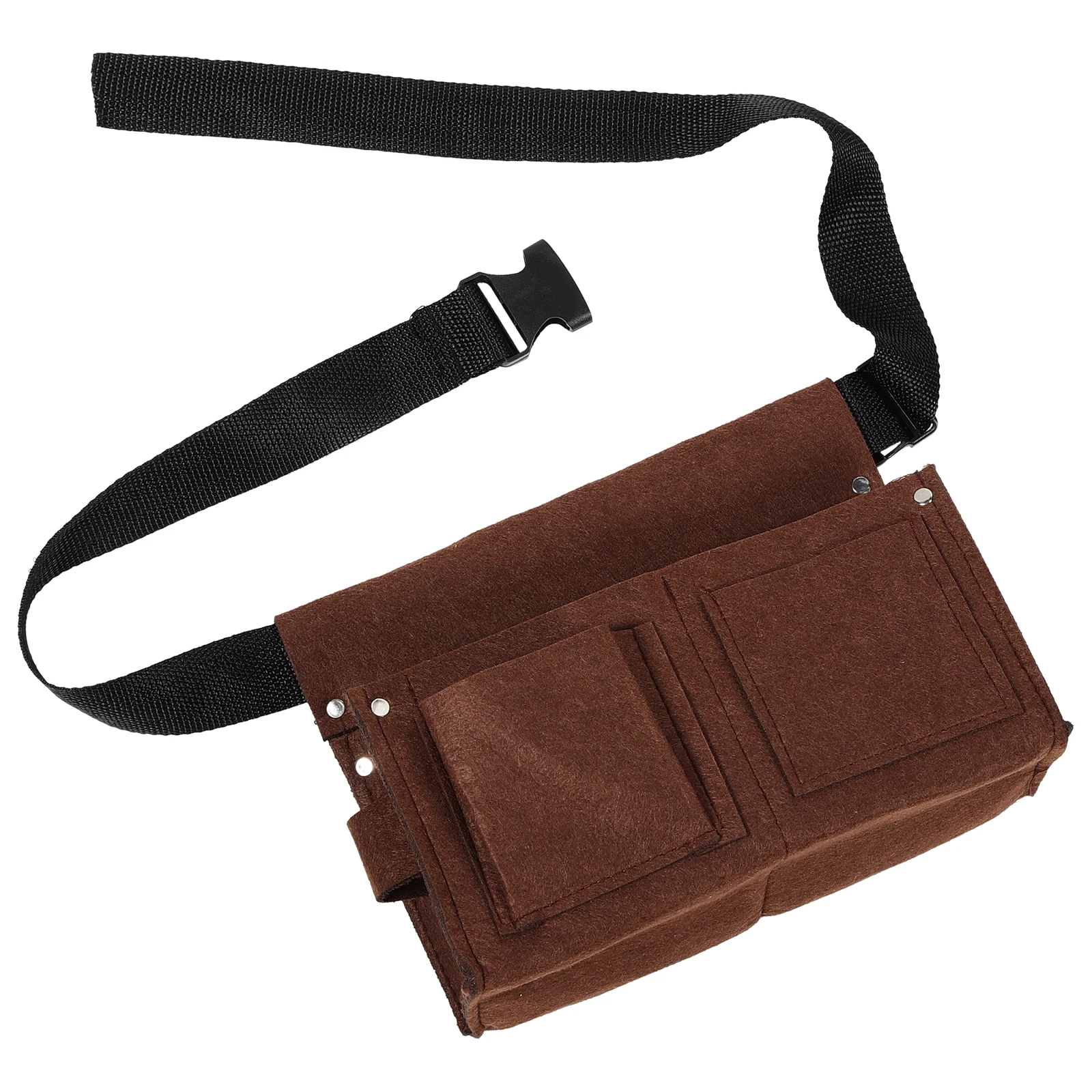 

Durable Tool Belt Large Capacity Fiber Material Adjustable Waistline Brown Construction Site Carpenters Small Portable Tool