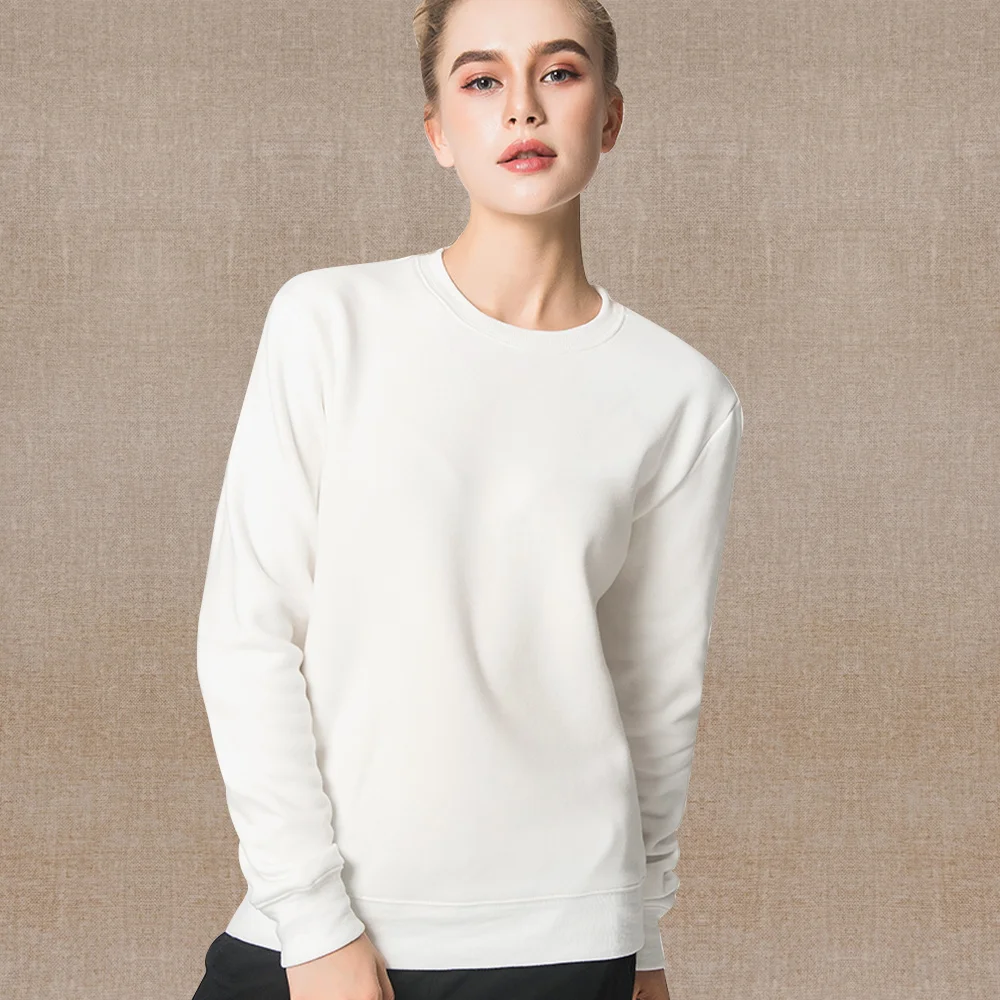 Women\'s O-Neck Tops Round Neck Pullover Spring Autumn White Long Sleeve Sweatshirt Casual Comfortable Butterfly Series Clothes