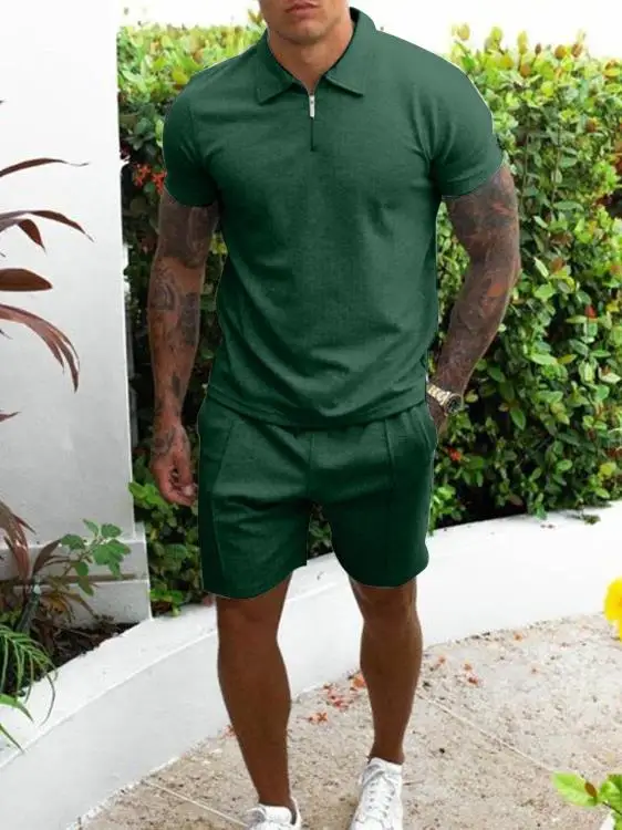

Летний мужской комплект спортивной одежды Slim Fit ort Sve Haome, повседневная одежда из двух предметов, футболка и orts Cross-Border Faion