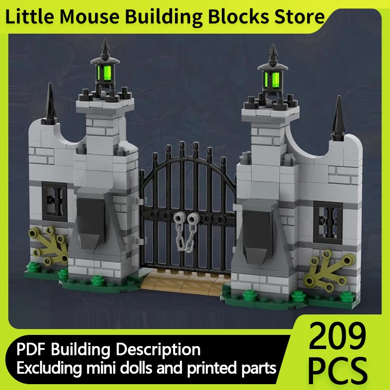 

City Street View Model MOC Building Bricks Halloween Spooky Gate Modular Technology Gifts Holiday Assemble Children Toys Suit