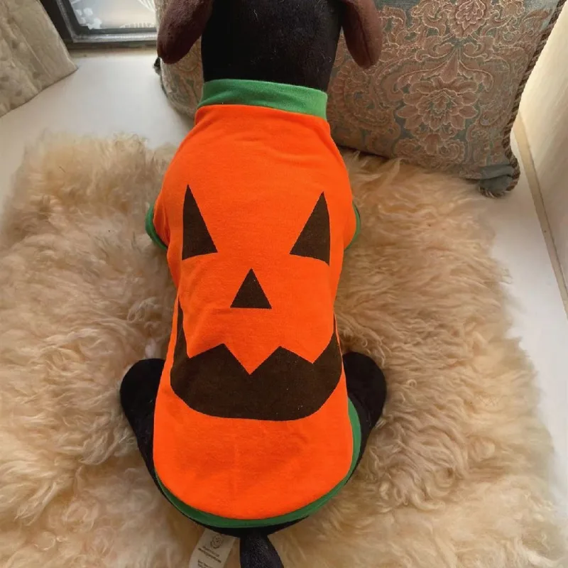 New Halloween Pet Cats Dogs Pumpkin Costume Christmas Puppy Kittens Clothes Cotton Spring Autumn Sweaters Suits Pet Products