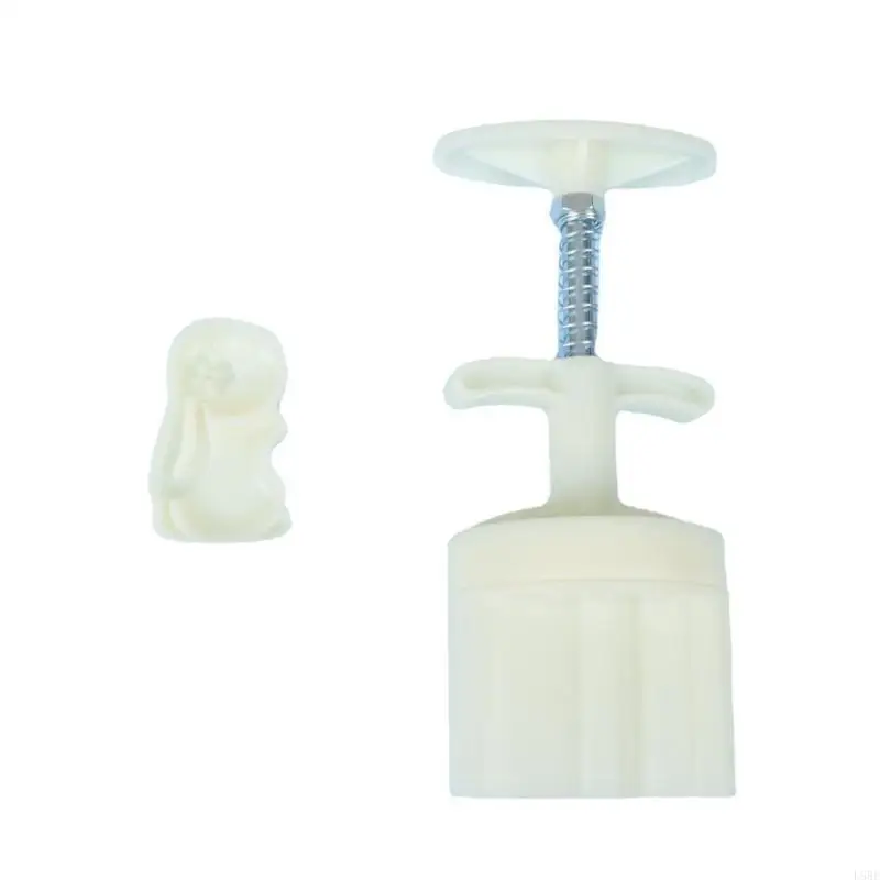 

Rabbit Mooncake Mold Set 30g Moon Cake Mold with Reusable Stamps (White) L5BE