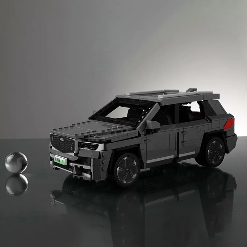 Geely Star Yue L Costom Building Block Car Model SUV Boy Adult Creative Gift Collection Display Grey 1073 Pcs 1:18