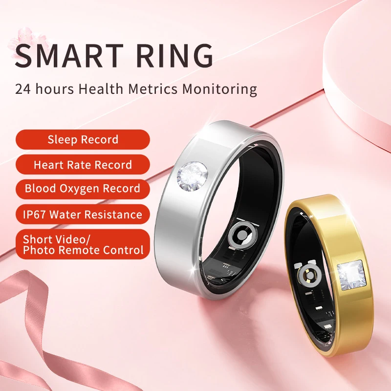 

Smart ring with diamond, narrow design, sports, step counting, remote control, photography, women's health, Bluetooth ring