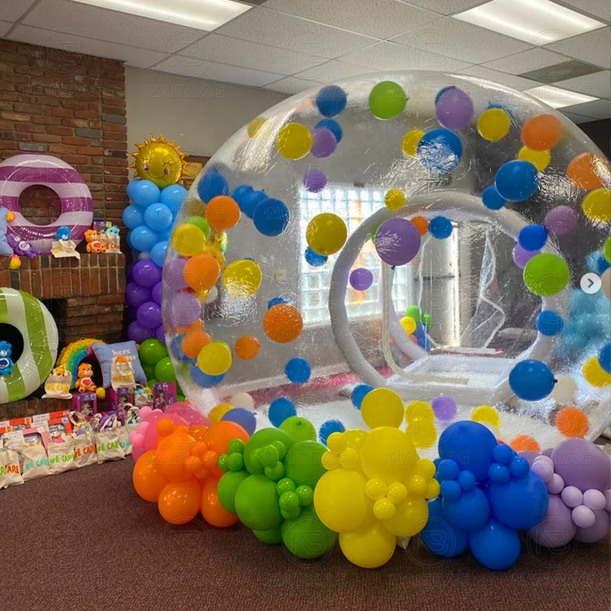 Nairbag, barco desde EE. UU., tienda inflable, casa de burbujas, juego de cúpula de aire con globo de burbujas de Pvc de 10 pies y 13 pies con soplador