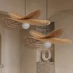 Rattan Pendant Lights Wabi-sabi Style Hand-woven Lamp Restaurant Home Decor Bedroom Living Room Creative Dining Room Chandeliers