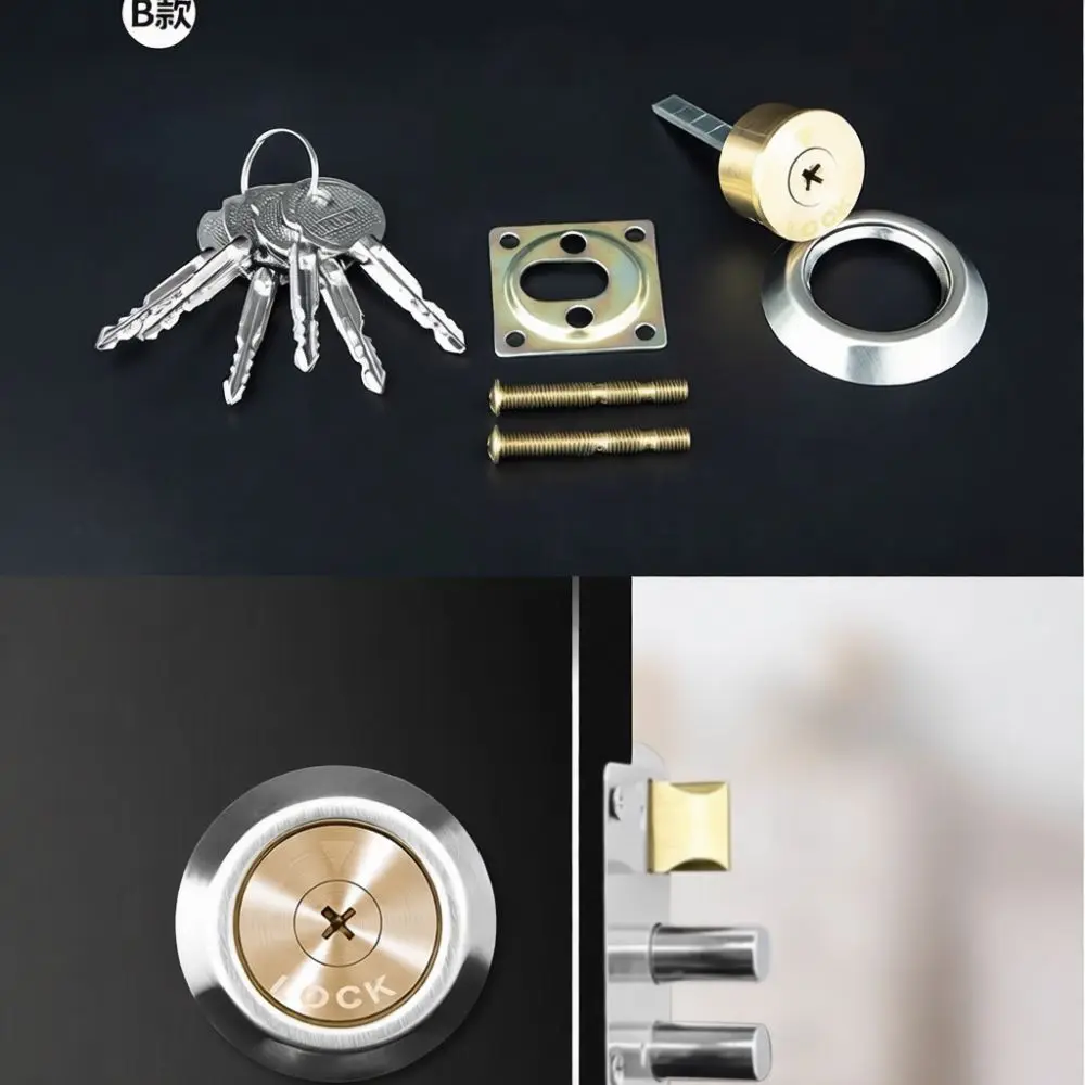 Durable Retro External Door Lock Pure Copper Core Security Hardware Easy Installation For Household Iron Wood Gates