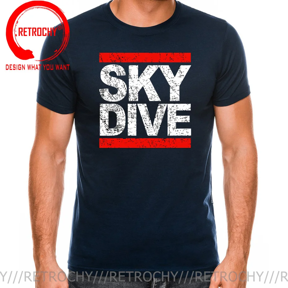 Vinage Distressed Skydiving Skydive T Shirt men Funny Sky Diver T-shirt  Paragliding Parachu Paraglider Tees Graphic Tops TShirt