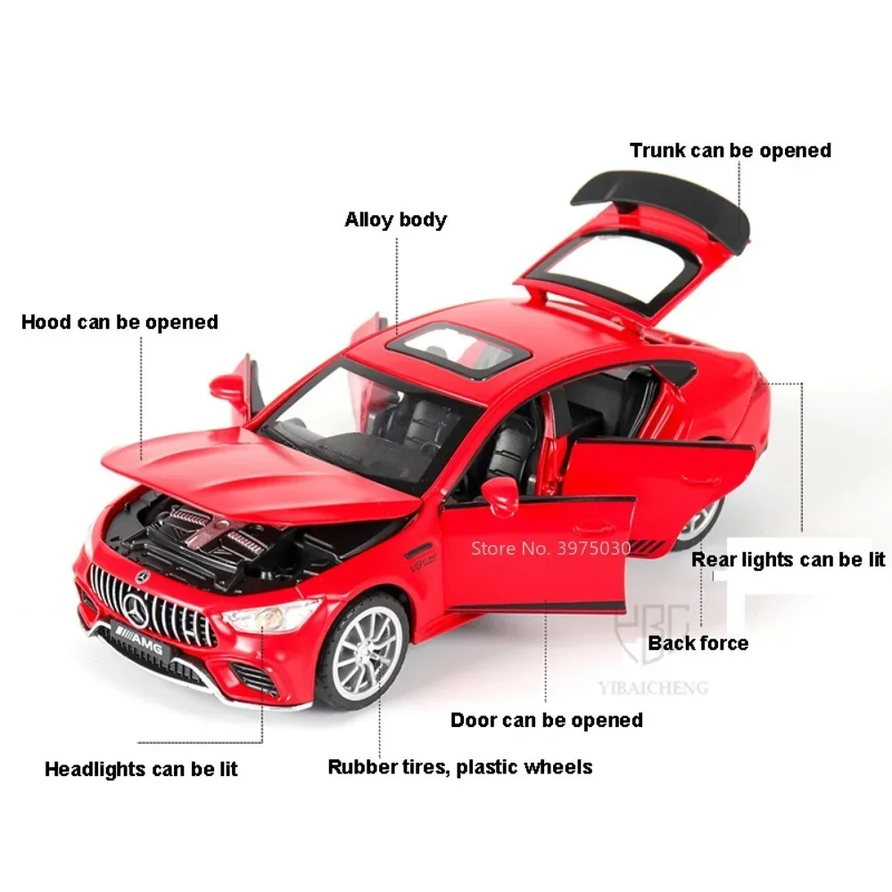 1:32 сплав GT63S SLS, миниатюрные модели автомобилей, игрушки, 4 двери, открытые, спортивный автомобиль, легкая музыкальная коллекция, подарки для мальчиков