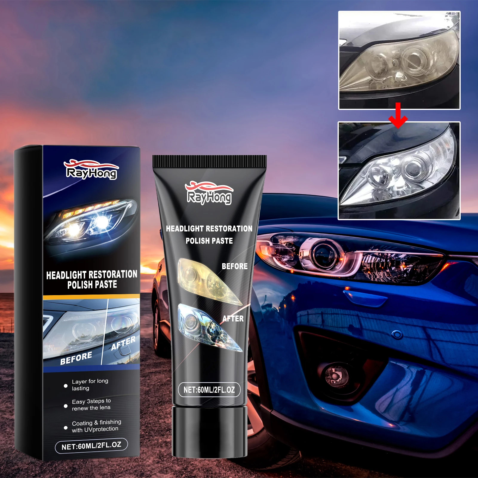 

Реставрация фар Полировальная паста Аксессуары для полировки фар Яркость Воск Очистка царапин Увеличивает ремонт автомобиля
