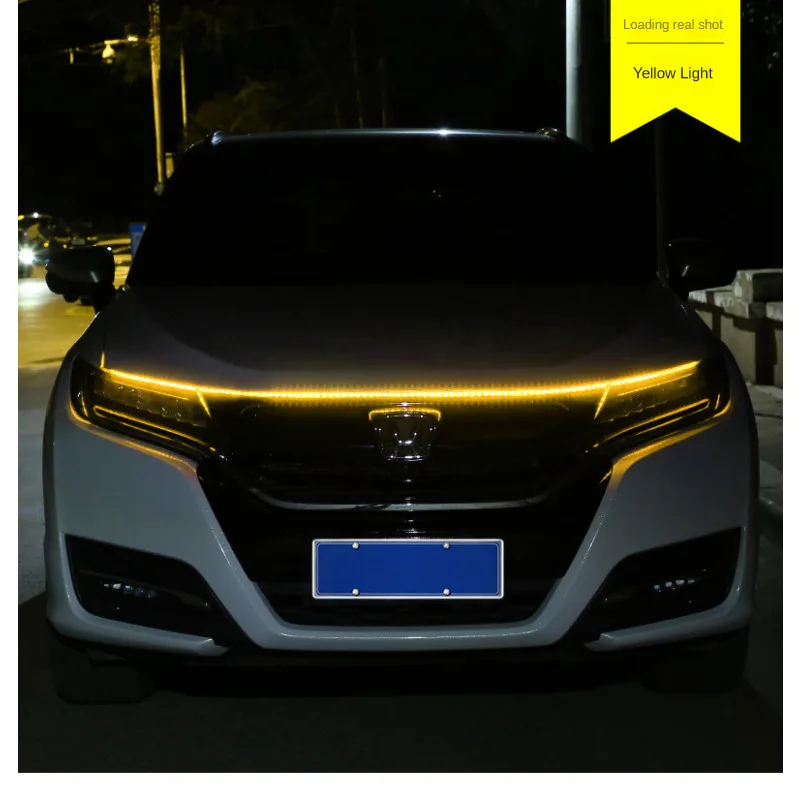 New LED Car Hood Atmospheric Light Strip Waterproof Car Exterior Lighting Decorative Headlights Ambient Lights Universal Car