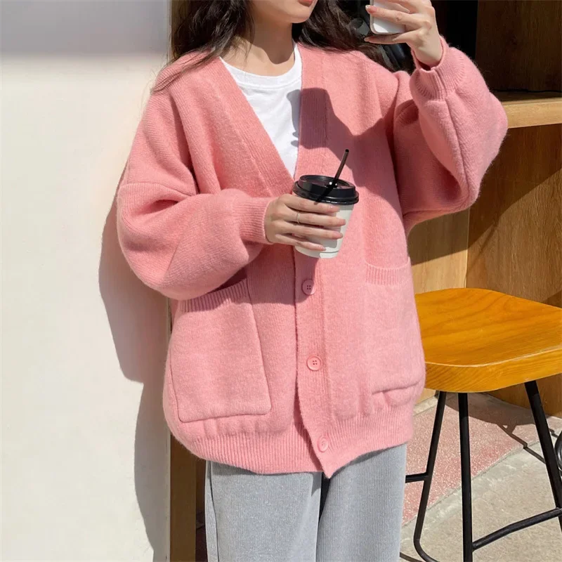 Age Reducing Soft Glutinous Knitted Cardigan for Women 2024 New Fashionable Lazy Style Milk Series Knitted Sweater