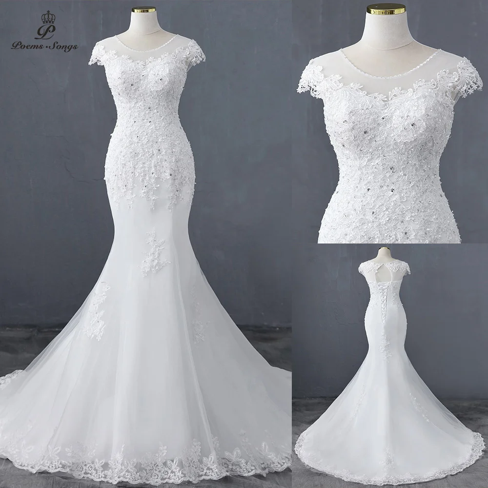 

New sexy sleeveless style mermaid wedding dress wedding gowns marriage bride dress vestidos de novia robe de mariee
