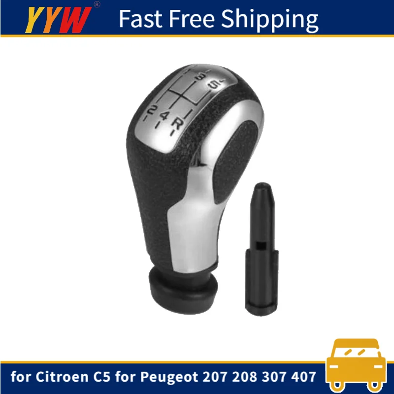 

5 Gear Knob Shifter Fits For Citroen C5 for Peugeot 207 208 307 407 Durable black Manual Gear Shift Stick Knob Car Accessories