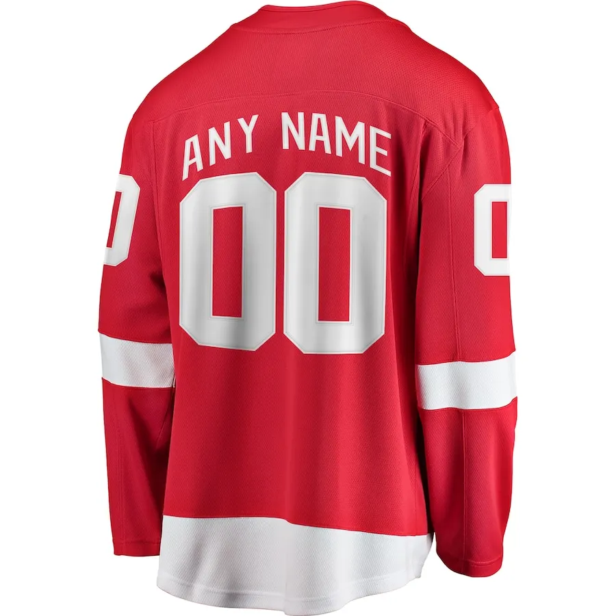 Maillot de hockey de Detroit brodé personnalisé, uniforme de hockey sur glace pour jeunes hommes et femmes