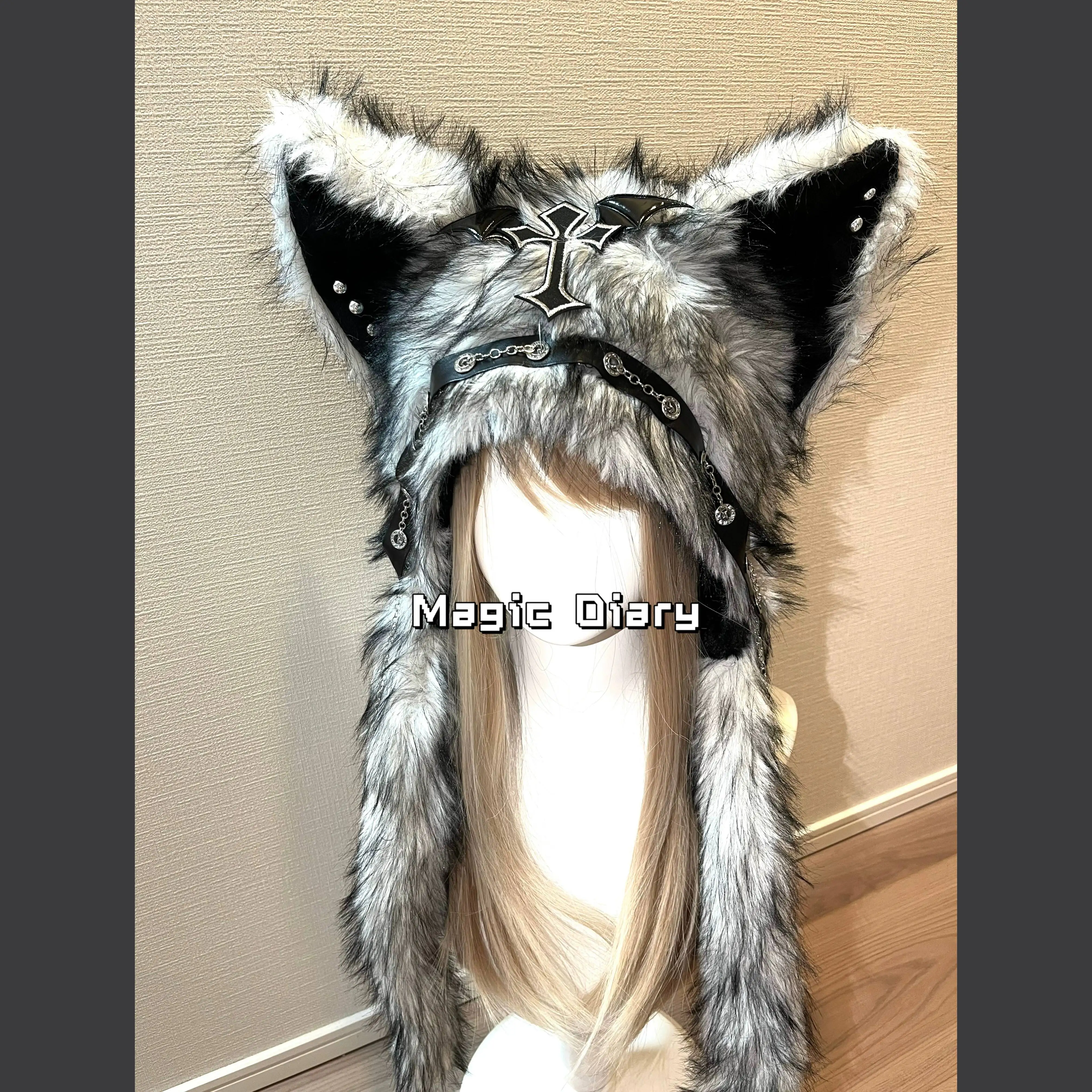 

Magic Diary - Evil Cat Fox - Plush Animal Ear Hat Subculture Dark Ear Protection Thickened Warm Autumn Winter