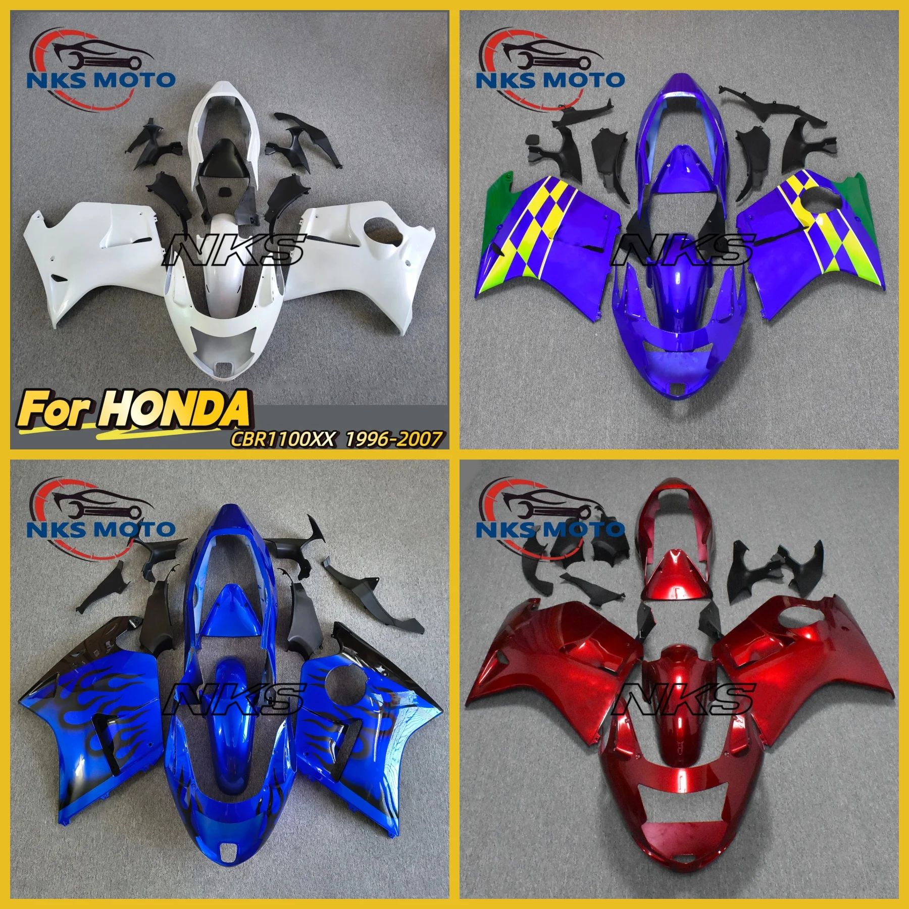 For Honda CBR1100XX CBR 1100XX 1100 Super Blackbird 1997 1998 1999 2000 2001 - 2006 2007 Cowl Plastic Fairing Kit ABS Injection