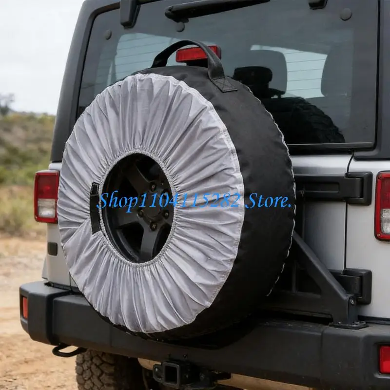 

4 Pieces Heavy Duty Universal Tire Sleeves Adjustable Fit Weatherproof Oxford Cloth Protectors for 13-20 Inches Vehicles