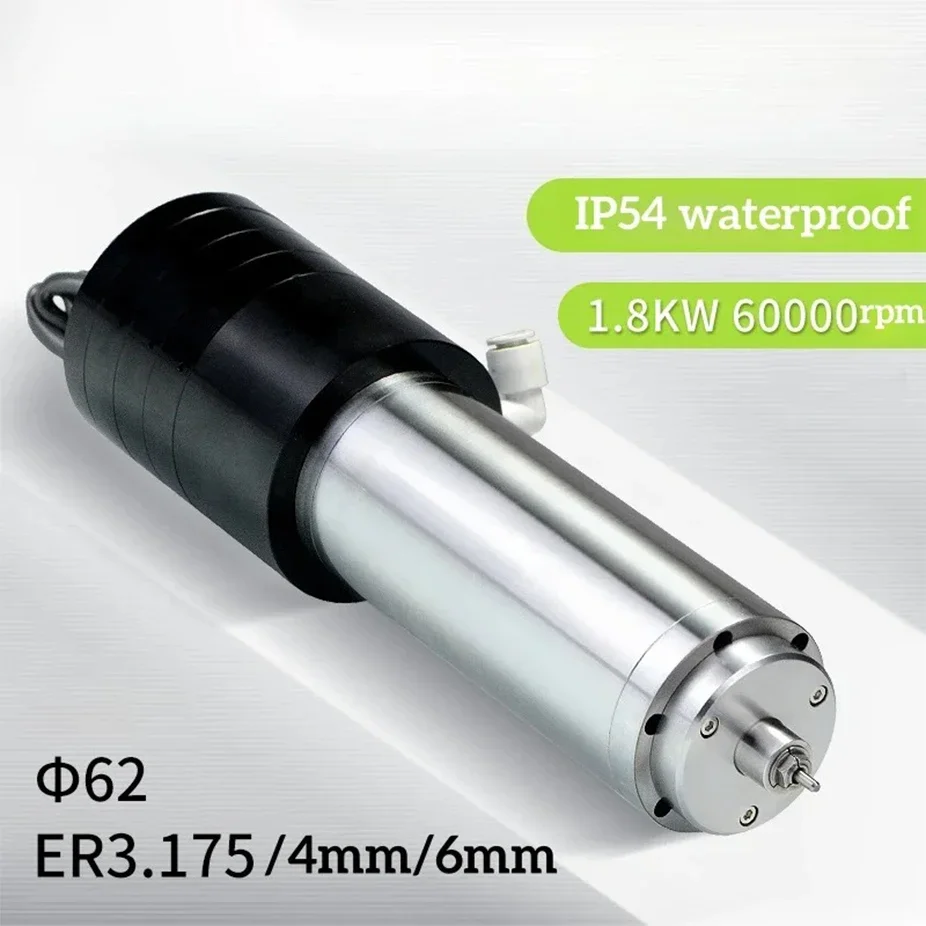 ATC Spindle 1.8KW 220V 60000rpm 62mm Water Cooling Automatic Tool Change for CNC PVC Milling Router Ceramic Bearing