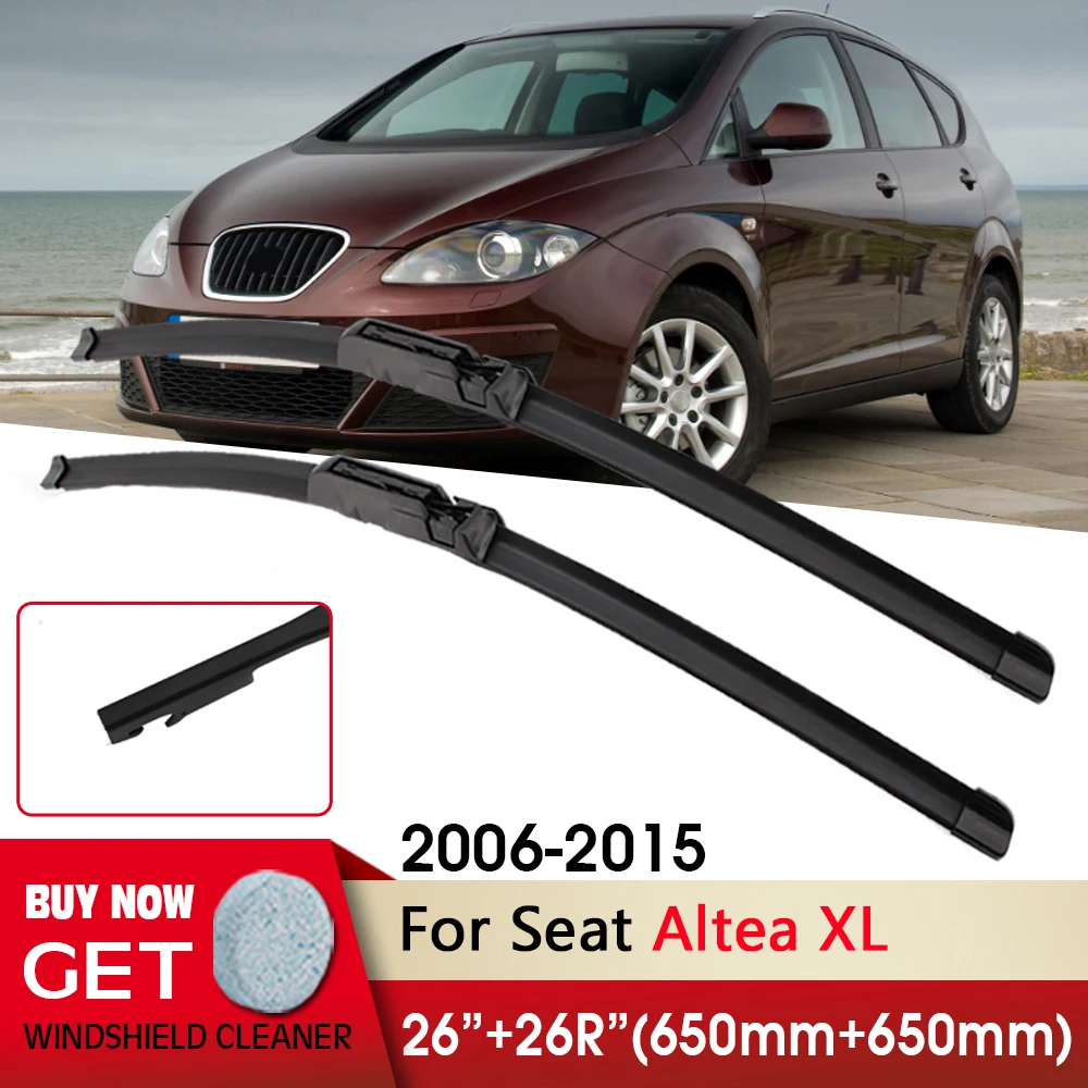 

Car Wiper RHD & LHD Front Wiper Blades 26"+26R" For Seat Altea XL 2006-2015 Fit Claw Arm Windscreen Wipers Auto Accessories