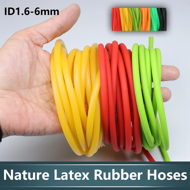 

1/3/5m Nature Latex Rubber Hoses 1.6~6mm Tension Belt Multi-colors Slingshot Catapult Surgical Medical Speargun Band Rubber Tube