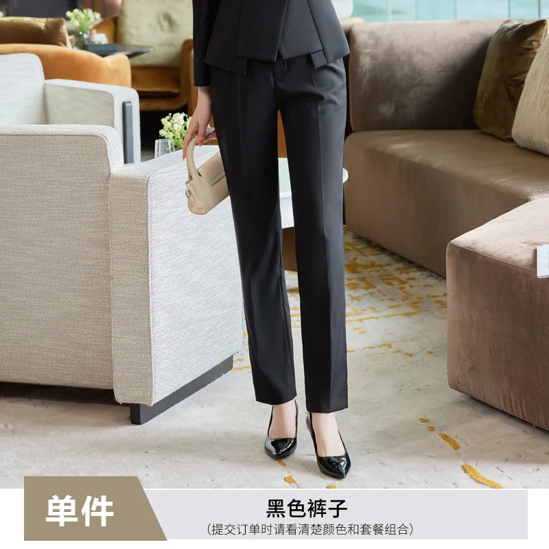 Professional Women's Spring Autumn High End Work Uniform Suit Air Stewardess Teacher Short Skirt Long Sleeve OL Commute