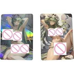 Bleach Neliel Anime Nude Collection Card, sexy grande peito refrativo flash card colorido, cartão periférico para meninos e meninas, presente para crianças, 63x88mm