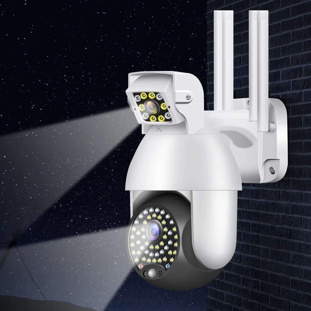 Dual Lens WIFI Camera Outdoor 3MP ICAM365 APP Auto Tracking Waterproof Speed Dome Security Protection PTZ Camera