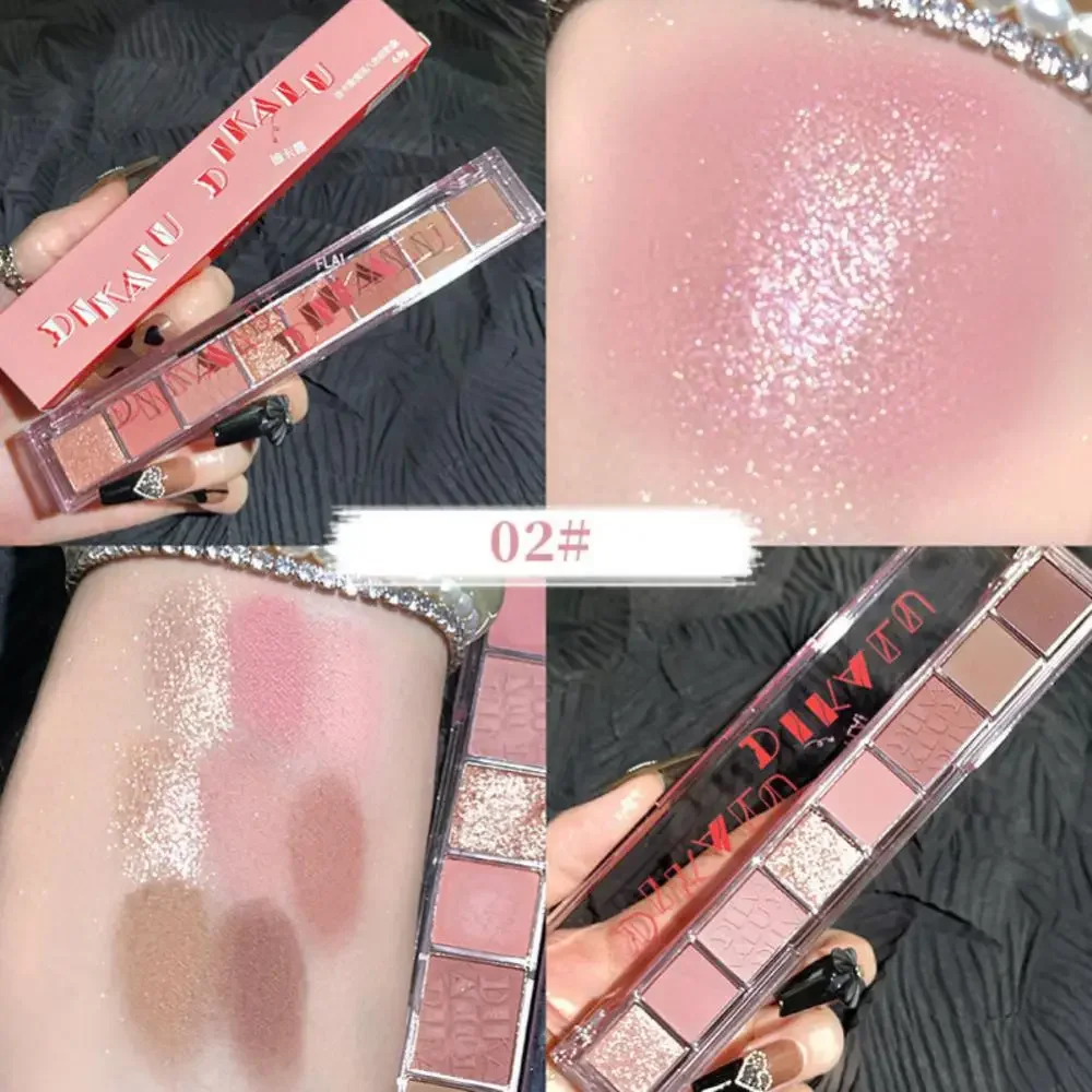 Paleta de sombra de ojos de 8 colores, brillo resistente al agua, Nacarado, brillante, de larga duración, maquillaje de ojos, herramientas cosméticas coreanas para mujeres