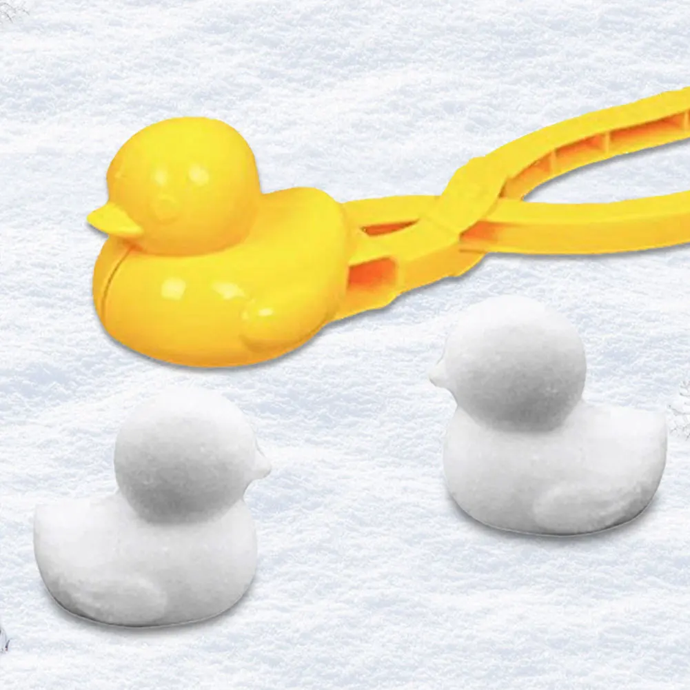 1-4PCS Duck Rice Mold DIY Outdoor Snowball Maker Clip Sushi Mold with Handle Outdoor Snowball Mold Winter Snow Toys for Kids