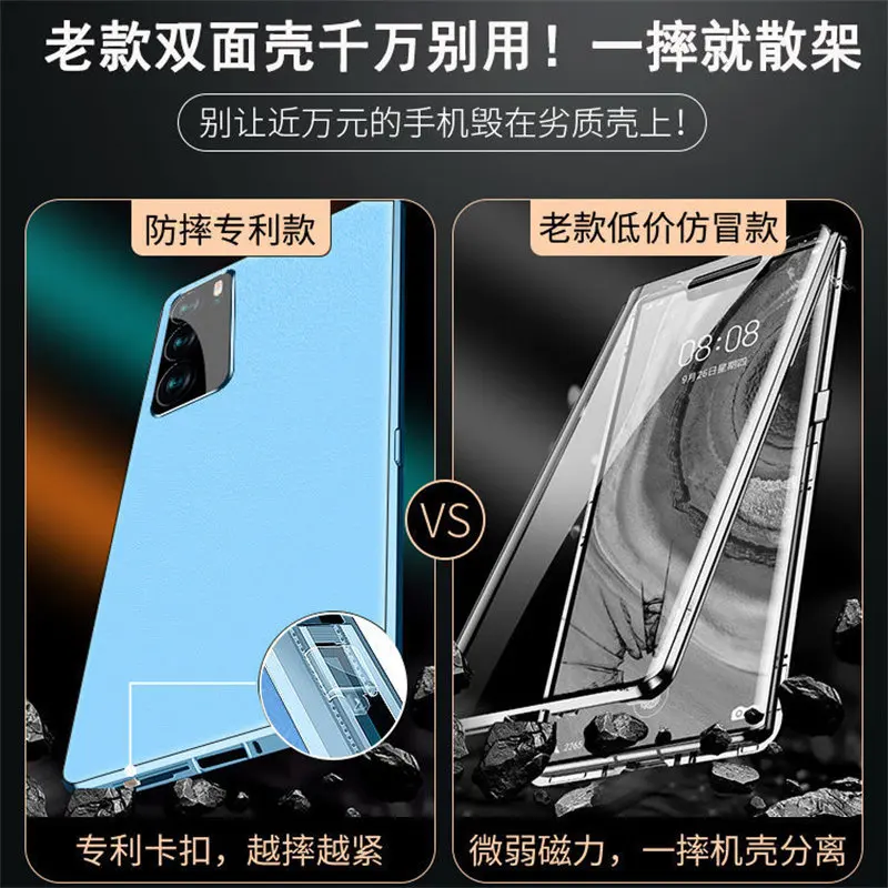360 Full Protection Metal Bumper Clear Front Glass Case For Oppo Reno 6 5G CPH2251 with Back PU Leather Cover Phone Protector