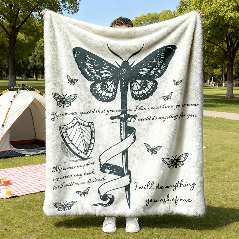 The Knight and The Moth Flannel Blanket, Rory and Six Romance Flannel Throw, Inspired By Rachel Gift Cozy Blanket Warm