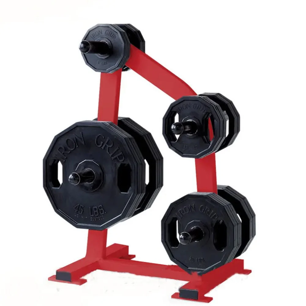

Steel Barbell Plate Rack Stackable Gym Weight Storage Organizer Equipment