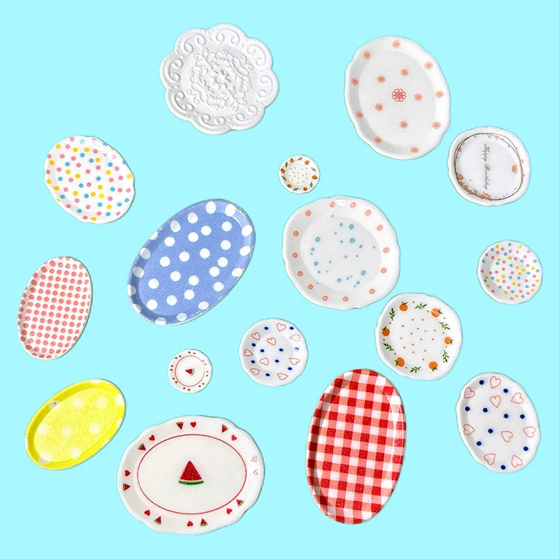 4 Teile/satz 1/12 Puppenhaus Miniatur Abendessen Platten Tablett Modell Simulation Mini Küche Geschirr Puppe Haus Dekor Spielzeug Zubehör