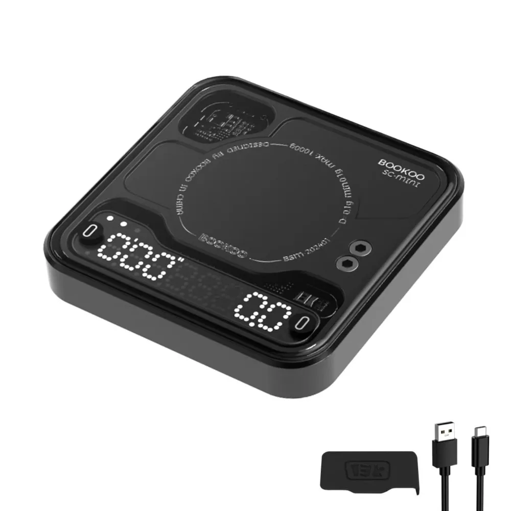 

Rechargeable Mini Digital Coffee Scale with Timer and Flow Rate Measurement for Espresso Brewing