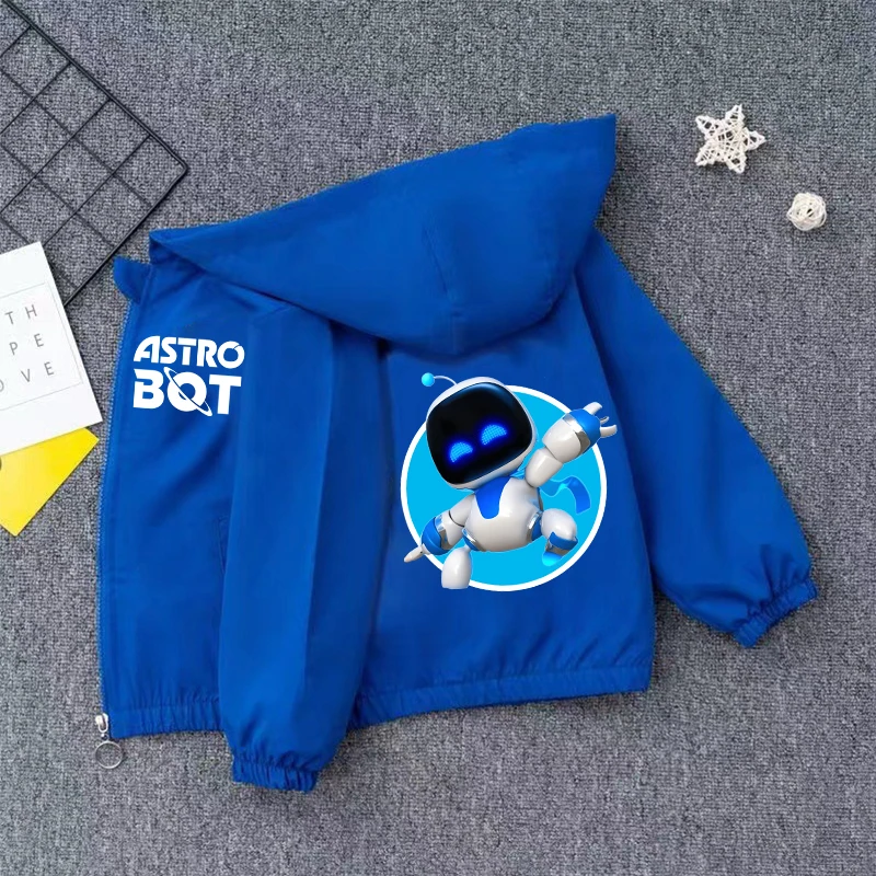 Astro Bot Waterproof Jacket Children Cartoon Anime Fashion Coats Boys Girls Autumn Winter Windbreak Hip Hop Coat Kids Clothes