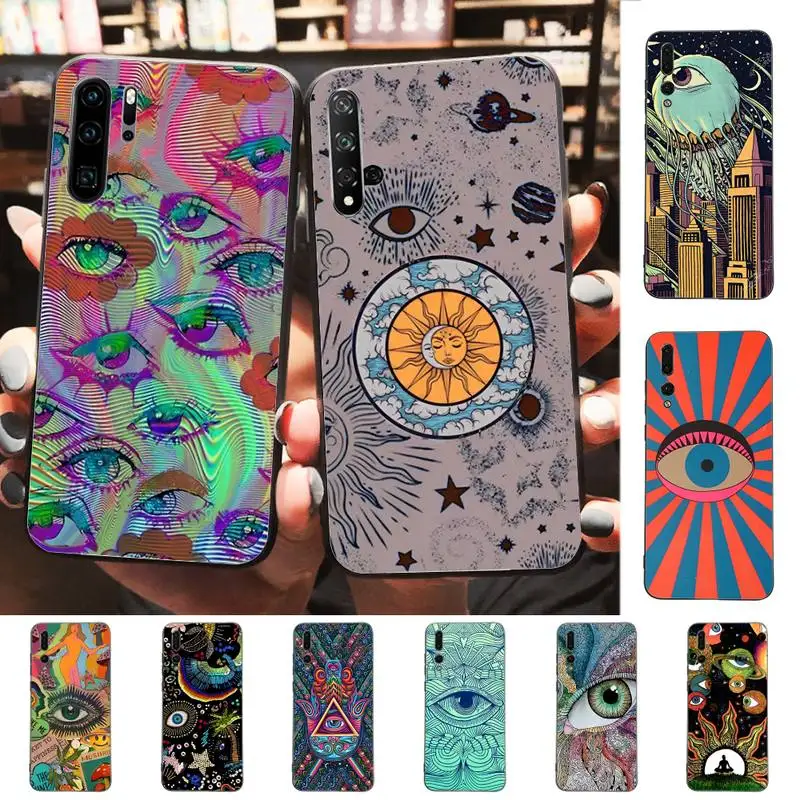 Psychedelic Eye Phone Case for Huawei P30 40 20 10 8 9 lite pro plus Psmart2019