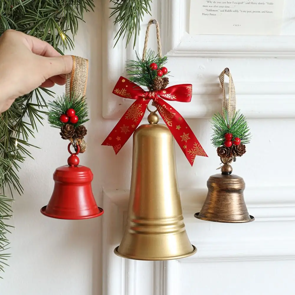 Metal Christmas Iron Bell Pendant Handmade DIY Christmas Chime Bell Exquisite Pleasant Sound Christmas Tree Hanging Bells